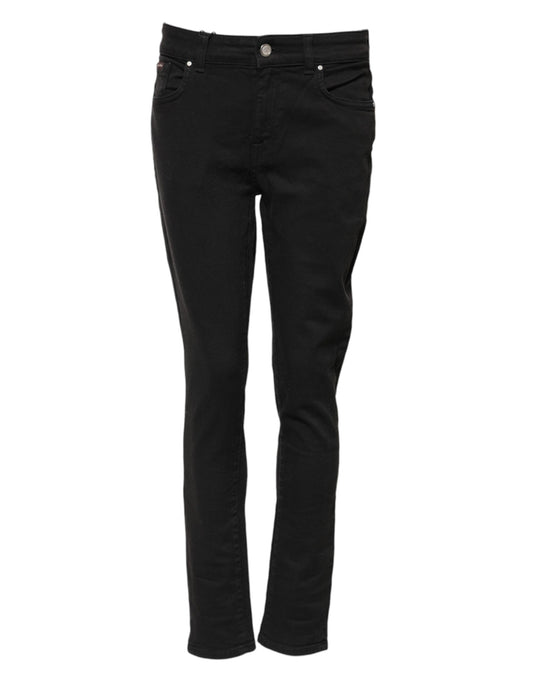 Dolce &amp; Gabbana – Schwarze Skinny-Jeans aus Baumwolle mit mittlerer Taille 