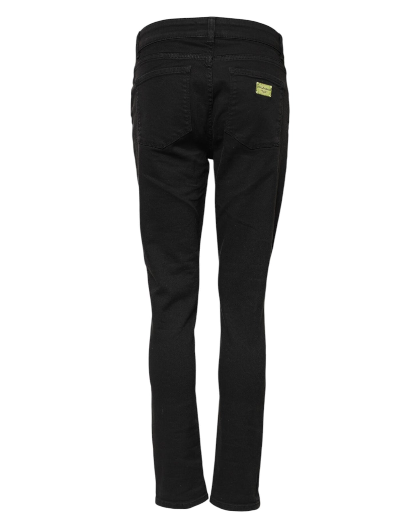 Dolce &amp; Gabbana – Schwarze Skinny-Jeans aus Baumwolle mit mittlerer Taille 