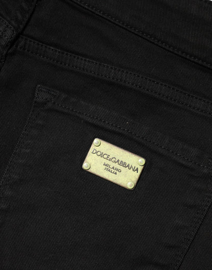 Dolce &amp; Gabbana – Schwarze Skinny-Jeans aus Baumwolle mit mittlerer Taille 