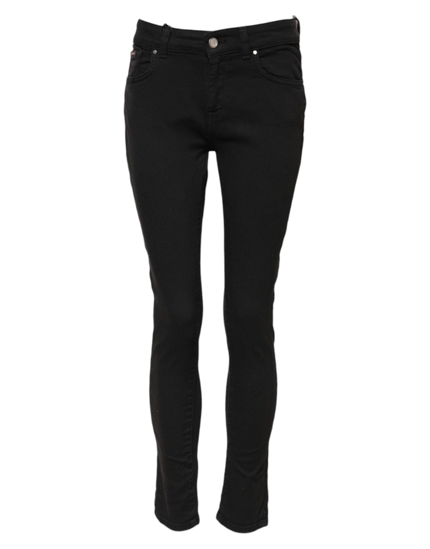 Dolce &amp; Gabbana – Schwarze Skinny-Jeans aus Baumwolle mit mittlerer Taille 