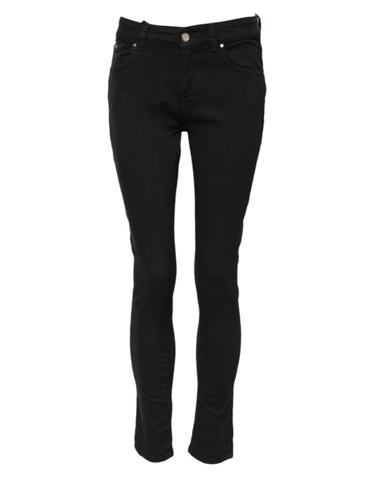 Dolce &amp; Gabbana – Schwarze Skinny-Jeans aus Baumwolle mit mittlerer Taille 