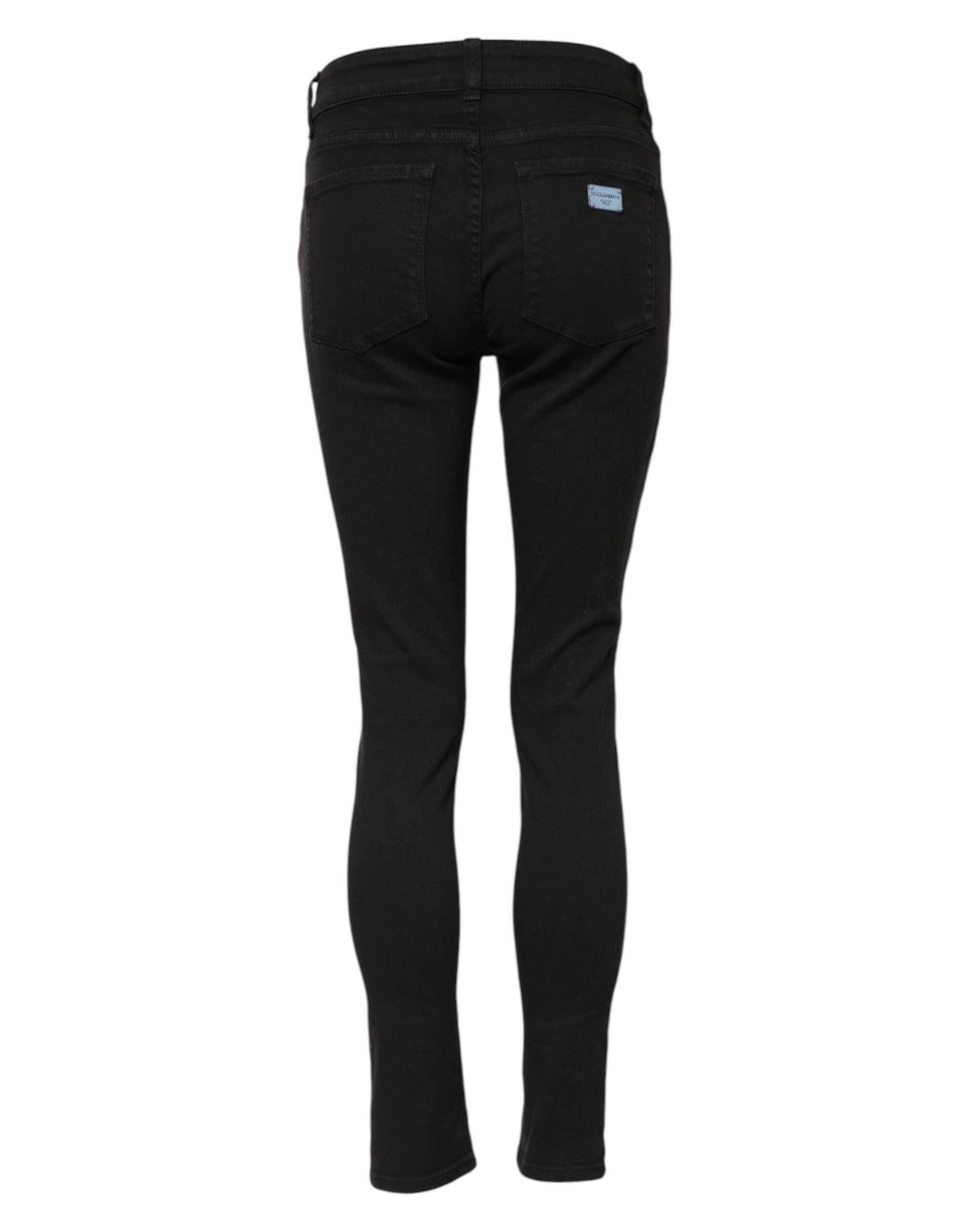 Dolce &amp; Gabbana – Schwarze Skinny-Jeans aus Baumwolle mit mittlerer Taille 