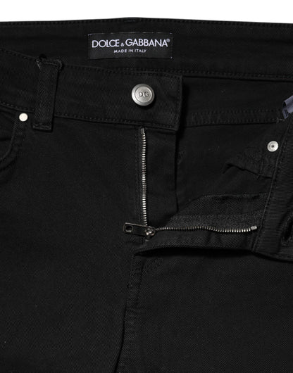 Dolce &amp; Gabbana – Schwarze Skinny-Jeans aus Baumwolle mit mittlerer Taille 