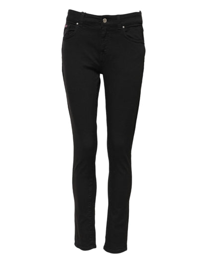 Dolce &amp; Gabbana – Schwarze Skinny-Jeans aus Baumwolle mit mittlerer Taille 