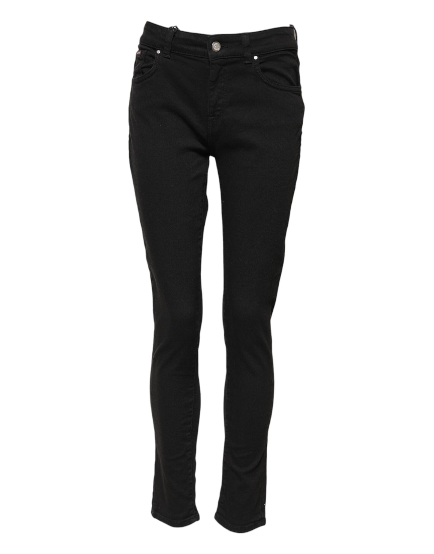 Dolce &amp; Gabbana – Schwarze Skinny-Jeans aus Baumwolle mit mittlerer Taille 