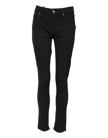 Dolce &amp; Gabbana – Schwarze Skinny-Jeans aus Baumwolle mit mittlerer Taille 