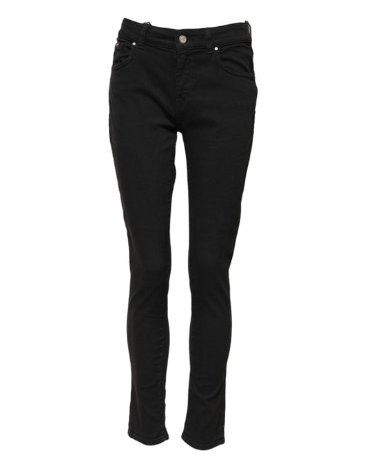 Dolce &amp; Gabbana – Schwarze Skinny-Jeans aus Baumwolle mit mittlerer Taille 