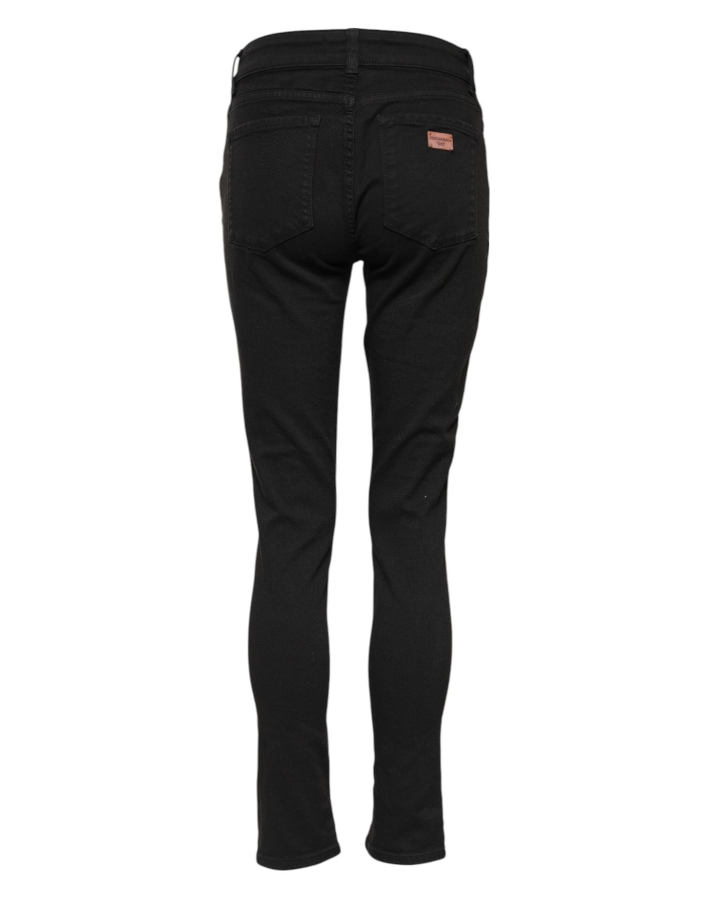 Dolce &amp; Gabbana – Schwarze Skinny-Jeans aus Baumwolle mit mittlerer Taille 