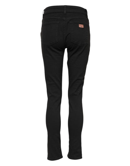 Dolce &amp; Gabbana – Schwarze Skinny-Jeans aus Baumwolle mit mittlerer Taille 