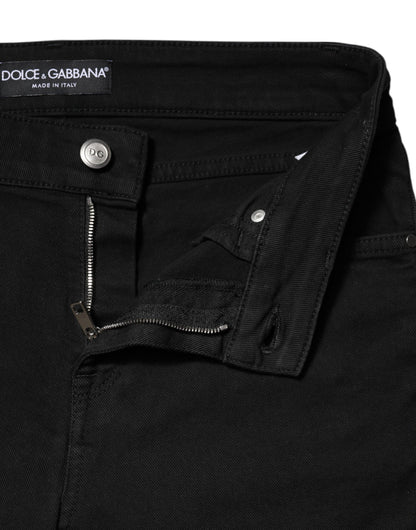 Dolce &amp; Gabbana – Schwarze Skinny-Jeans aus Baumwolle mit mittlerer Taille 