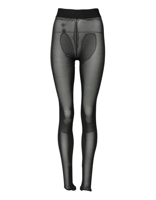 Dolce &amp; Gabbana Schwarze Nylon-Leggings mit Stretch