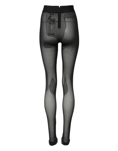 Dolce &amp; Gabbana Schwarze Nylon-Leggings mit Stretch