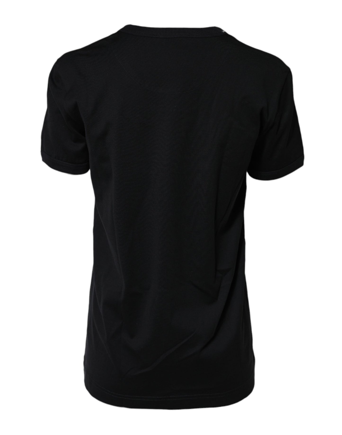 Dolce &amp; Gabbana – Schwarzes T-Shirt mit kurzen Ärmeln aus Baumwolle mit DG-Print 
