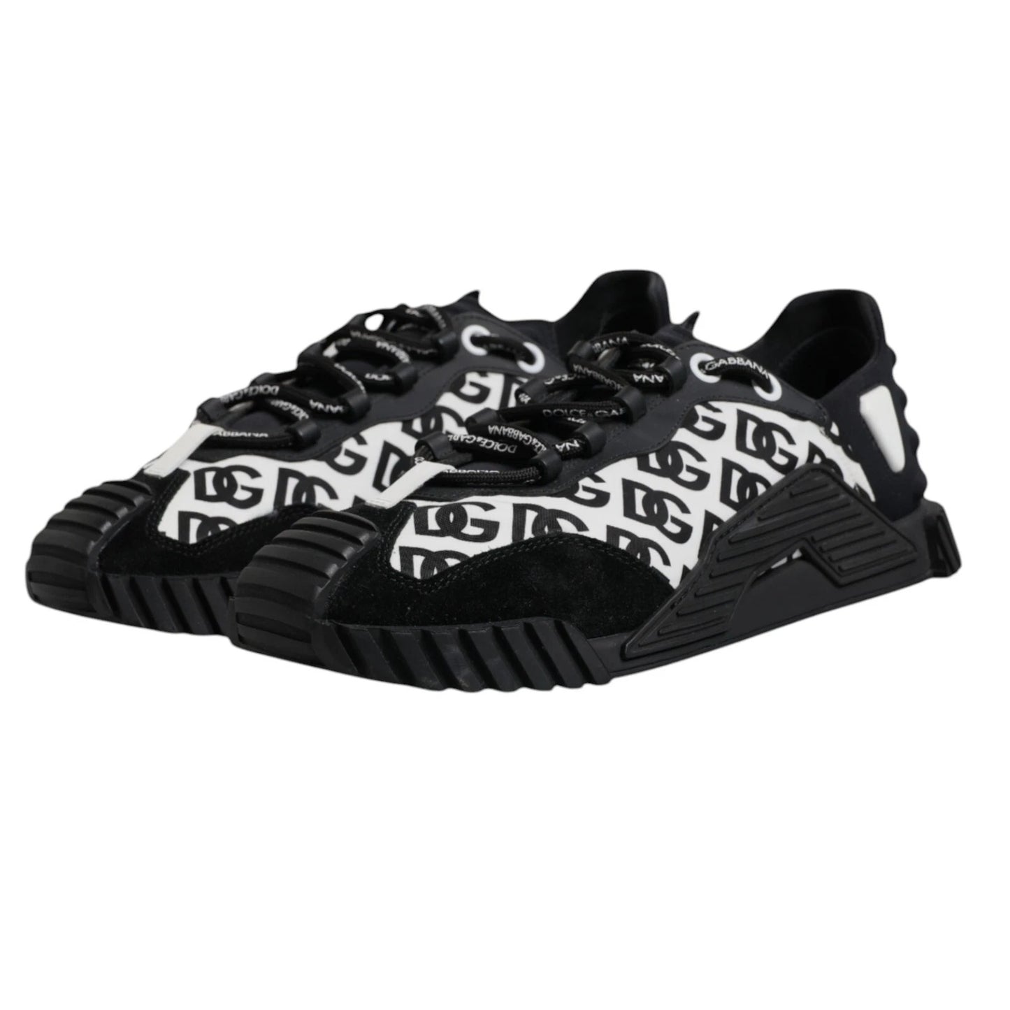 Dolce &amp; Gabbana – Schwarze Low-Top-Sneakers „NS1“ mit Logo und Schnürung