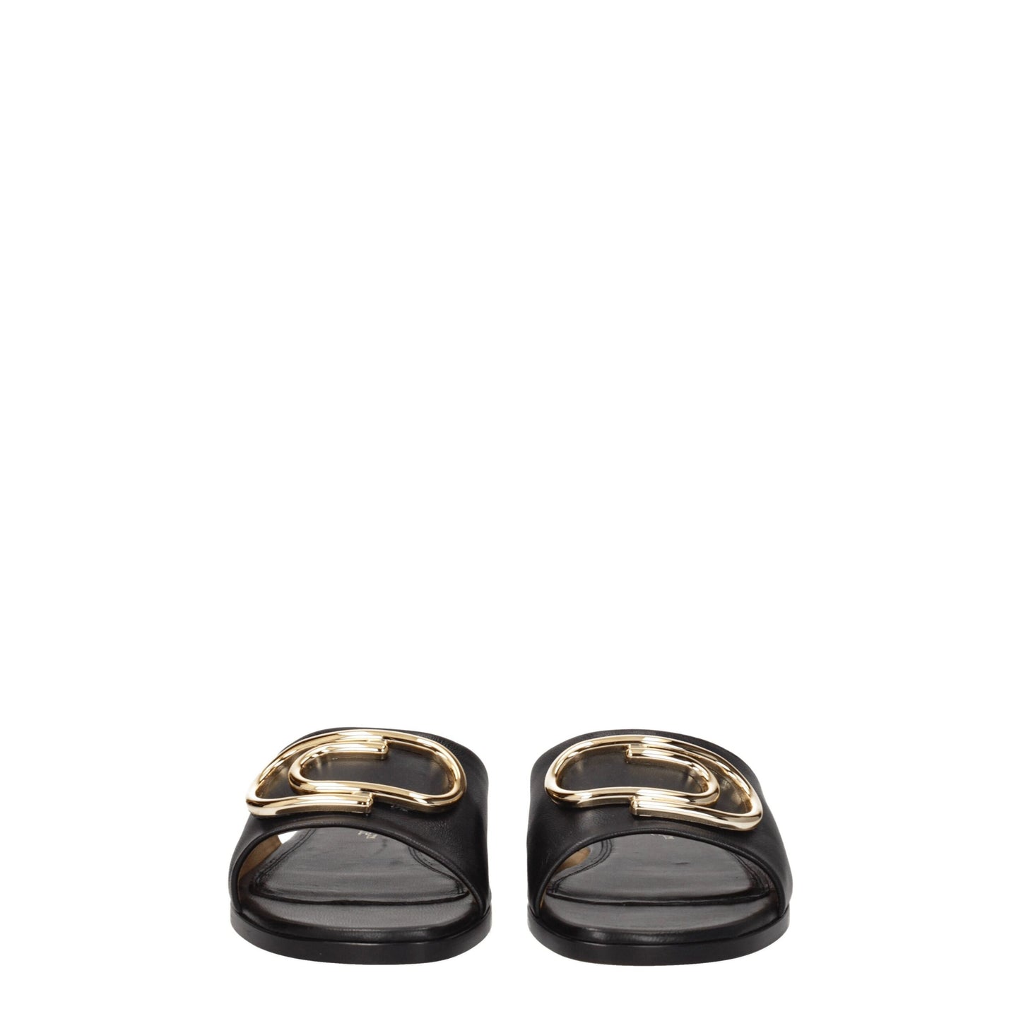 Off-White Leder-Slipper in Schwarz