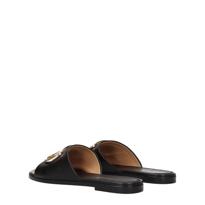 Off-White Leder-Slipper in Schwarz