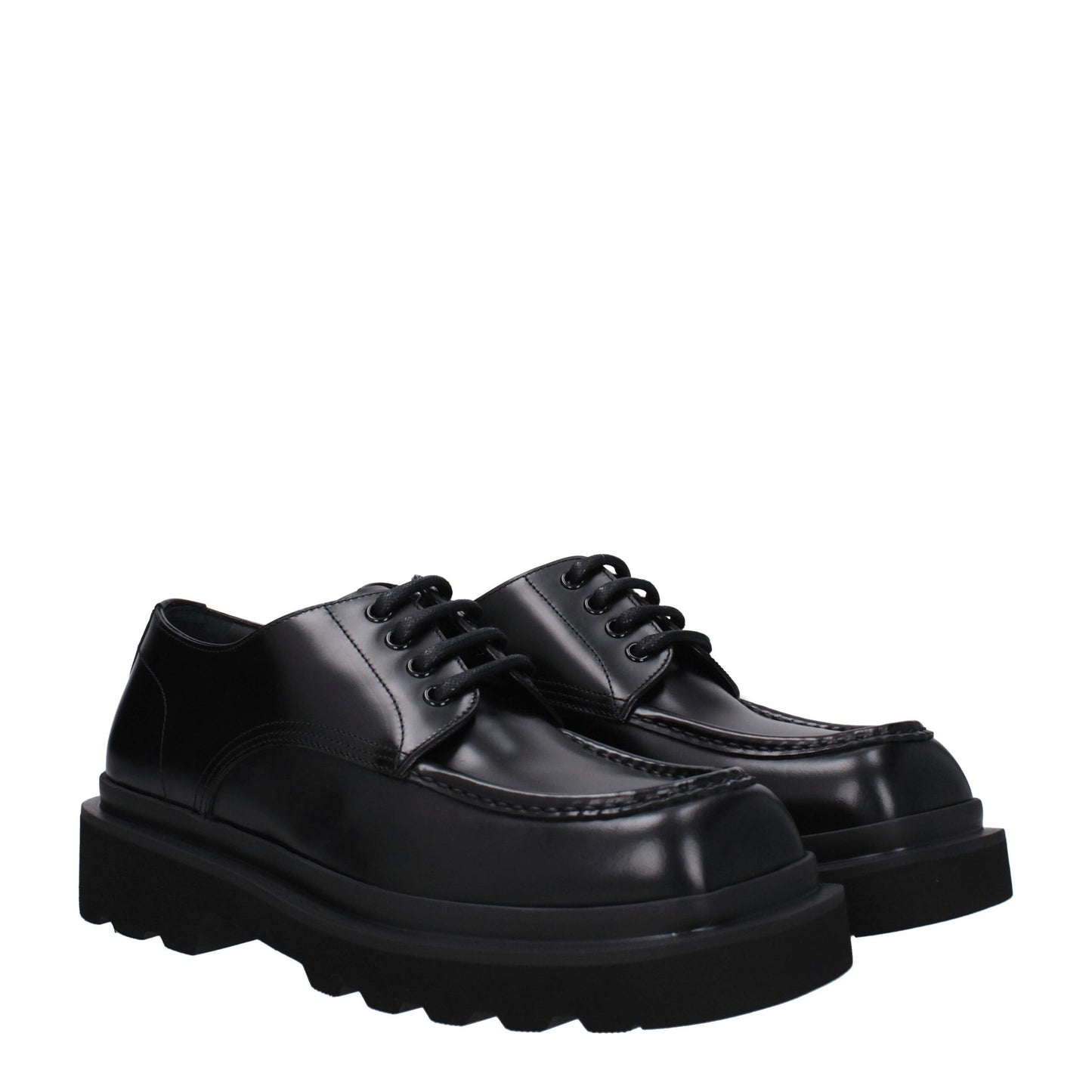 Dolce &amp; Gabbana – Oxfords und Derbys aus schwarzem Leder