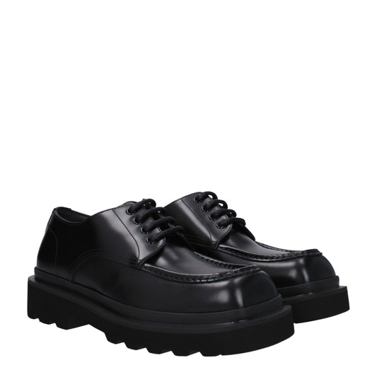 Dolce &amp; Gabbana – Oxfords und Derbys aus schwarzem Leder