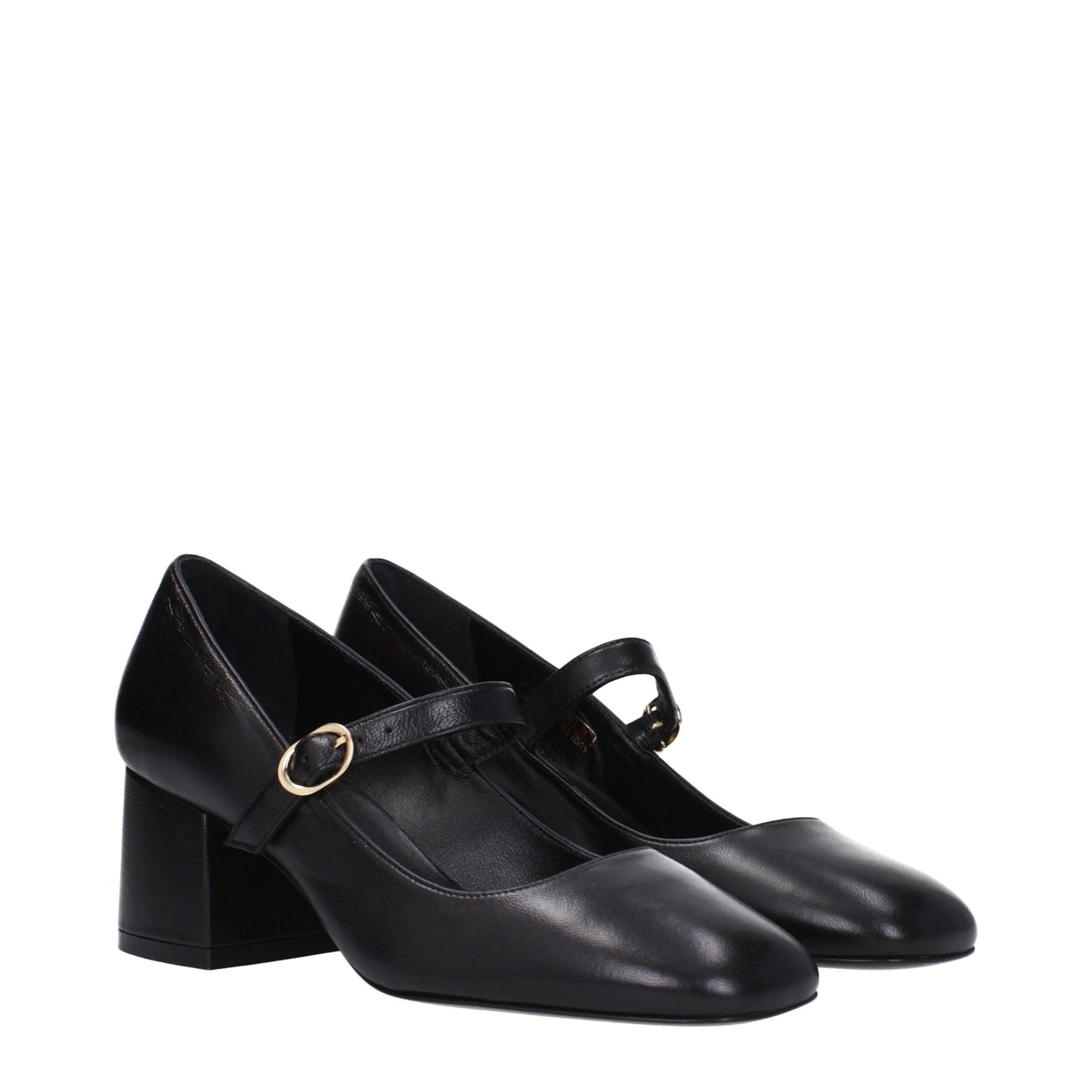 Stuart Weitzman Black Leather Mid Heel Pumps