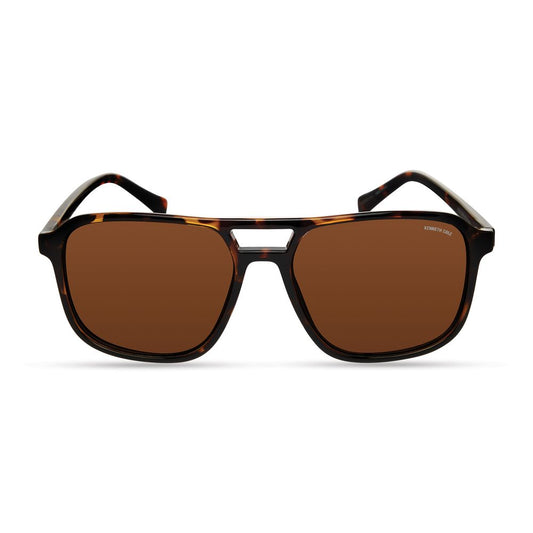 Kenneth Cole – Braune Sonnenbrille mit Spritzguss