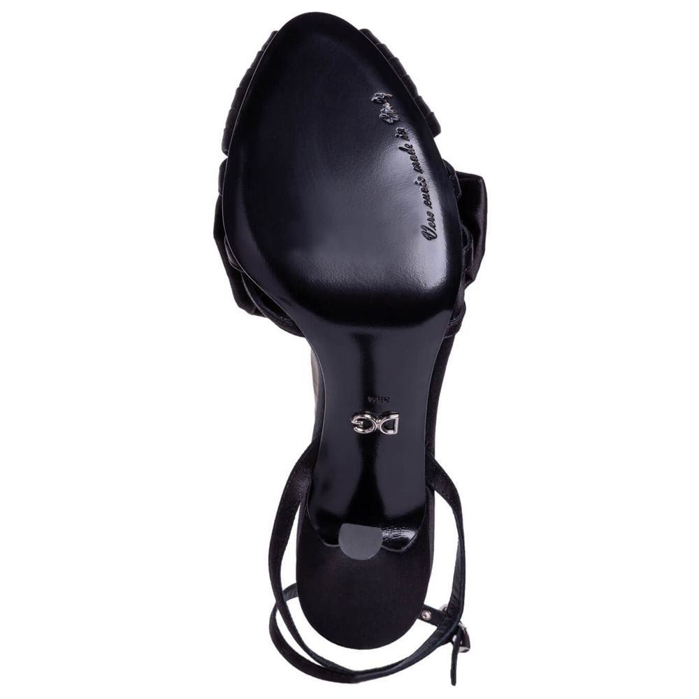Dolce &amp; Gabbana – Schwarze Sandale aus Ziegenleder