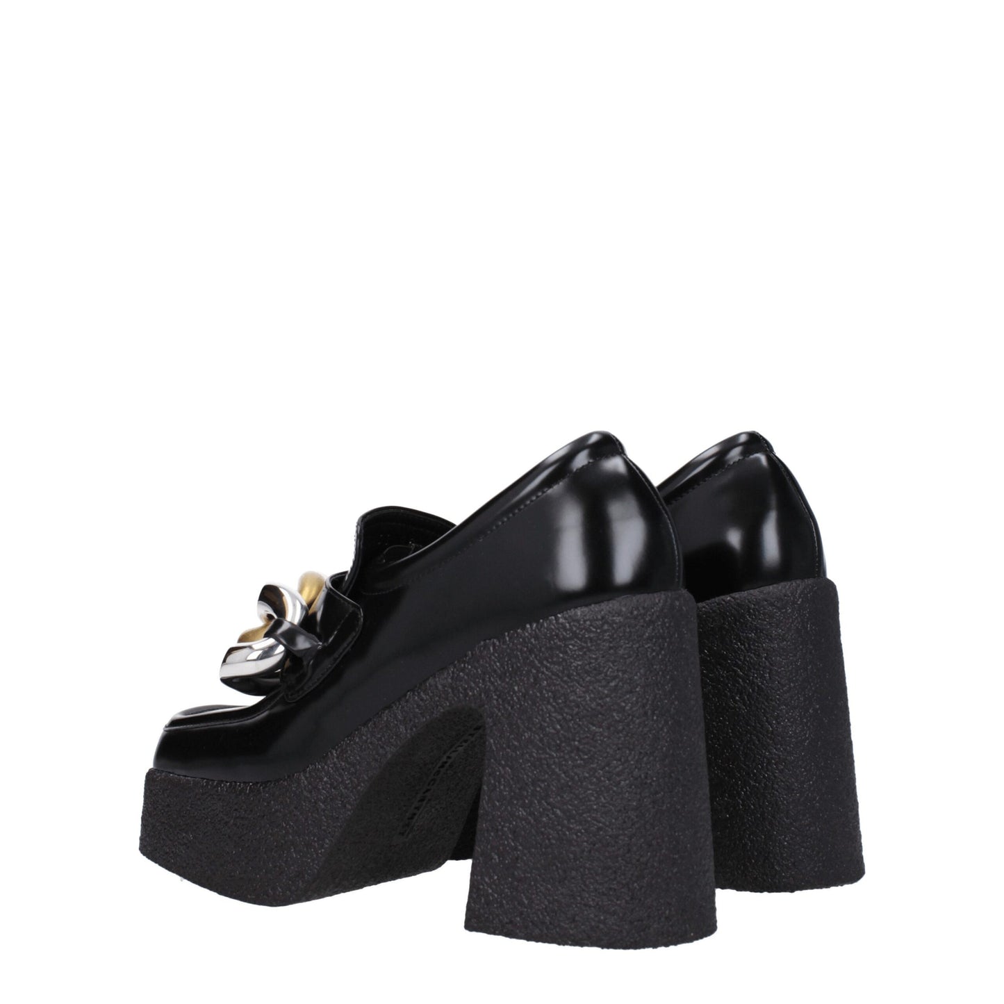 Stella McCartney Black Leather Platform Loafers