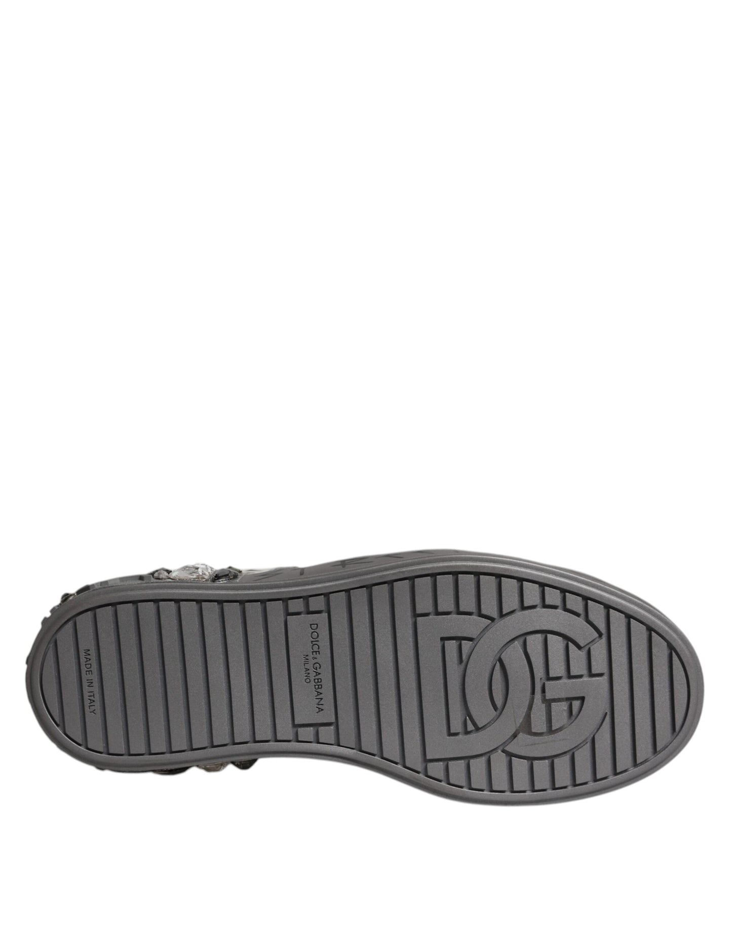 Dolce &amp; Gabbana – Portofino – Weiße Sneakers mit Kristalllogo