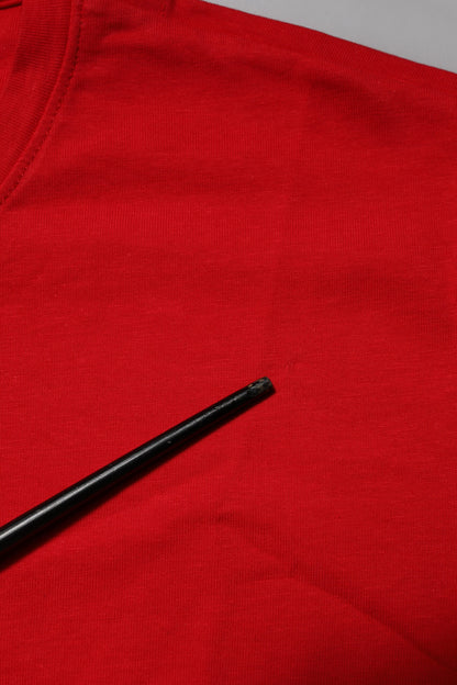 Dolce &amp; Gabbana – Rotes T-Shirt aus Baumwolle mit Rundhalsausschnitt und kurzen Ärmeln