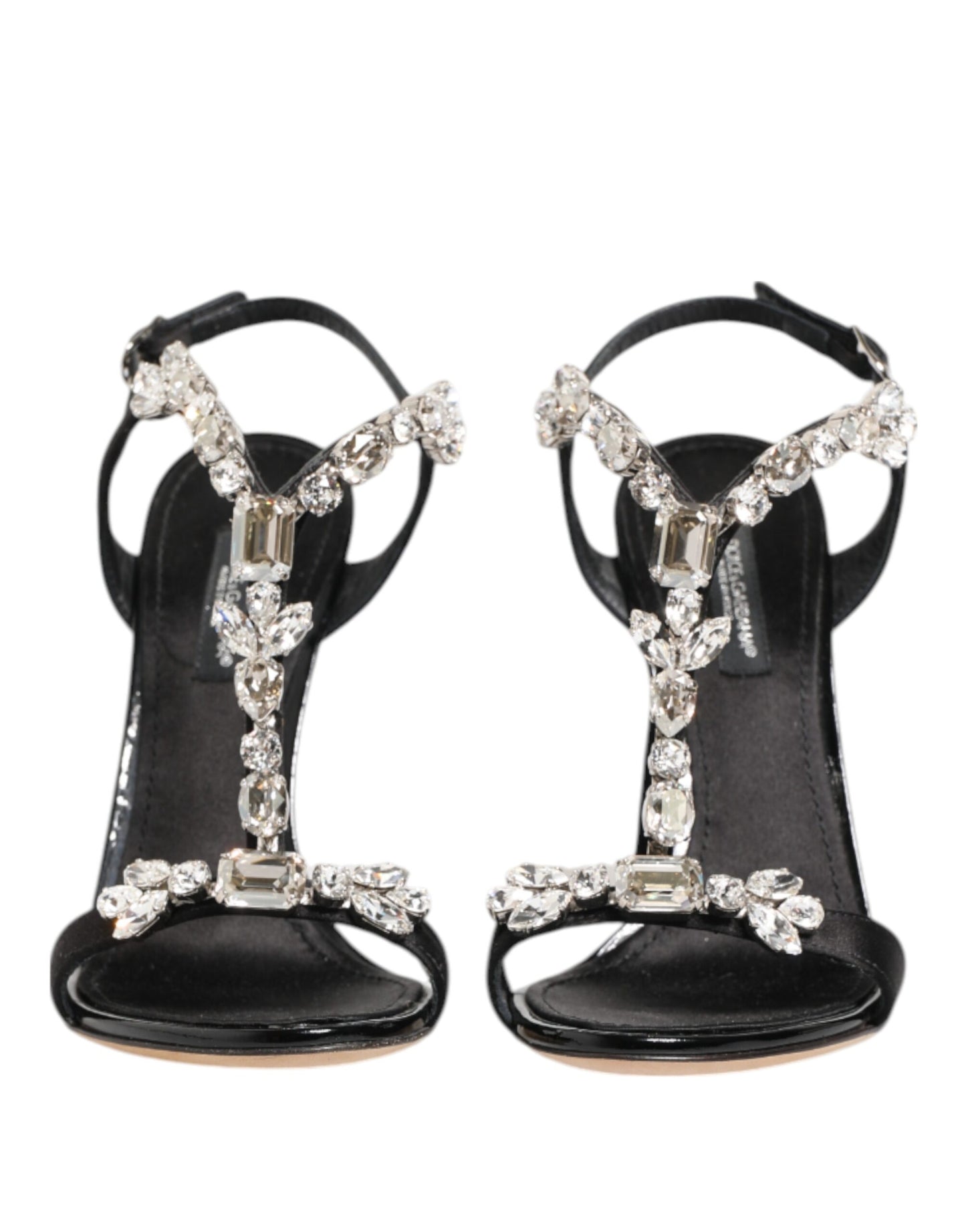 Dolce &amp; Gabbana Schwarze Keira Kristalle Heels Sandalen Schuhe