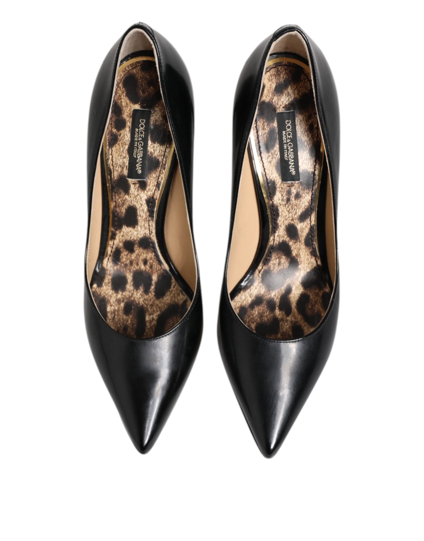 Dolce &amp; Gabbana Pumps aus schwarzem Kalbsleder mit Stilettoabsatz