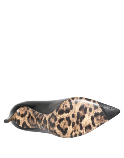 Dolce &amp; Gabbana Pumps aus schwarzem Kalbsleder mit Stilettoabsatz
