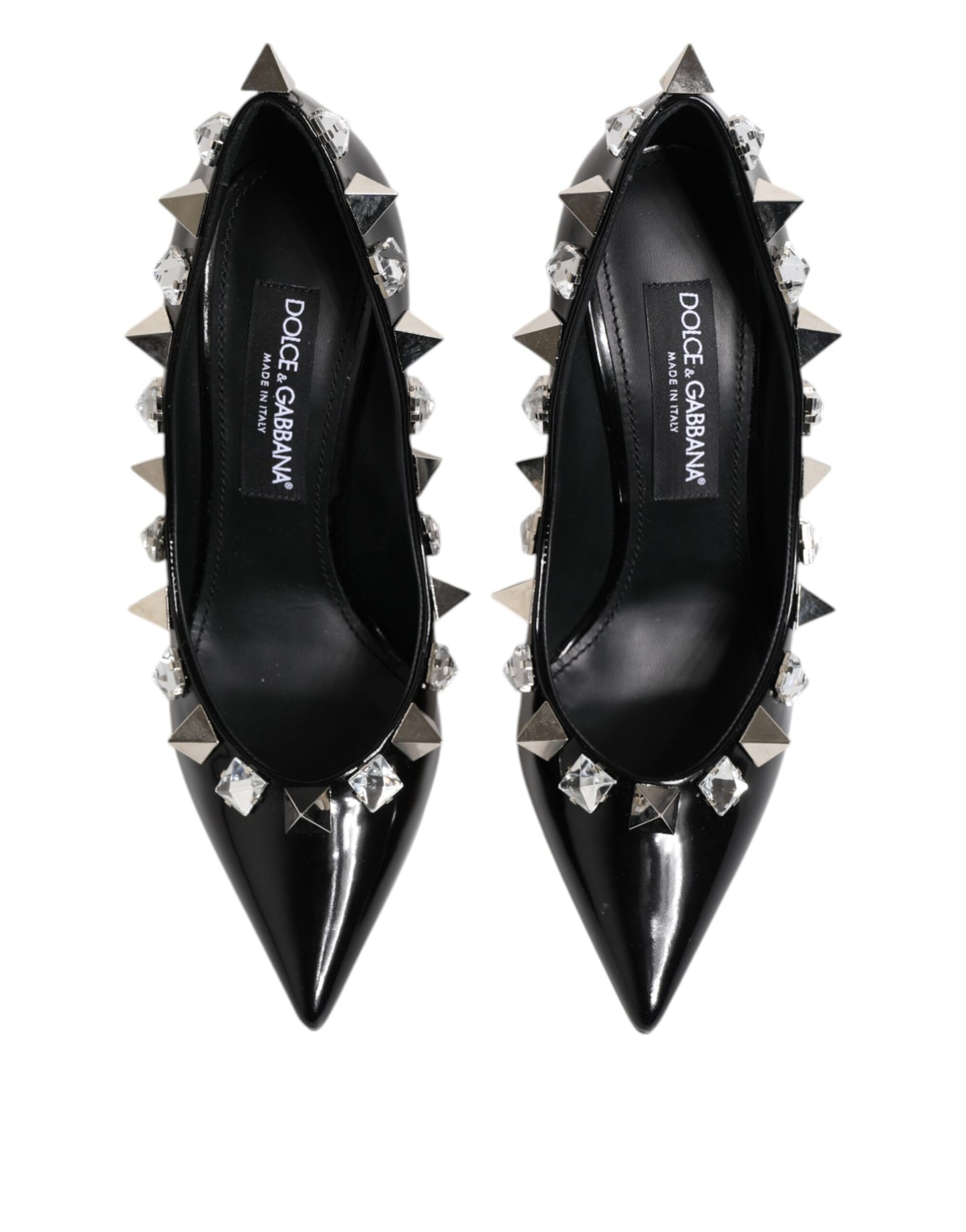 Dolce &amp; Gabbana – Schwarze Pumps mit Kristallnieten und Stilettoabsatz