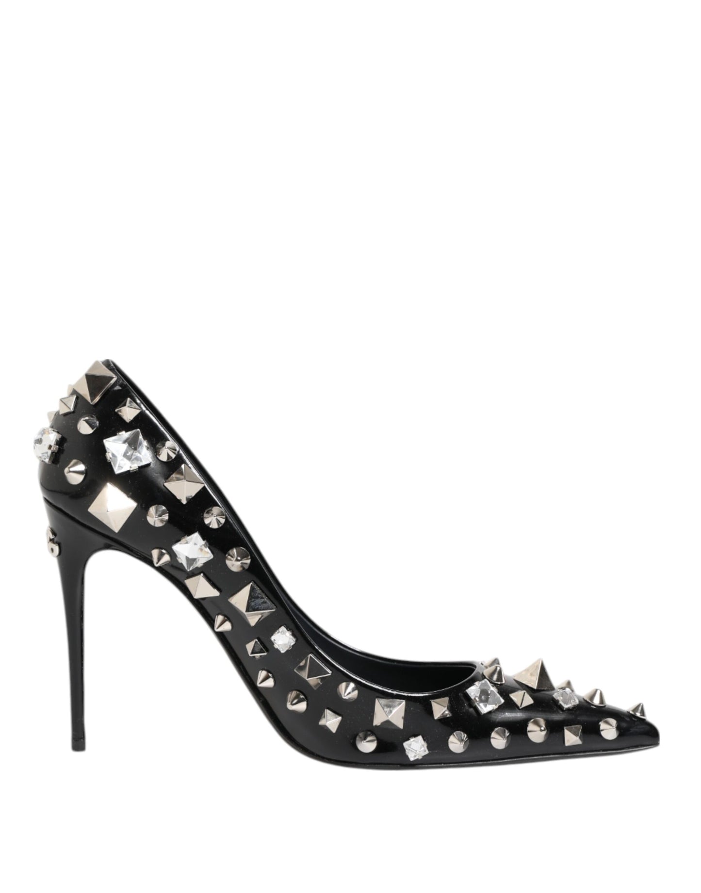 Dolce &amp; Gabbana – Schwarze Pumps mit Kristallnieten und Stilettoabsatz