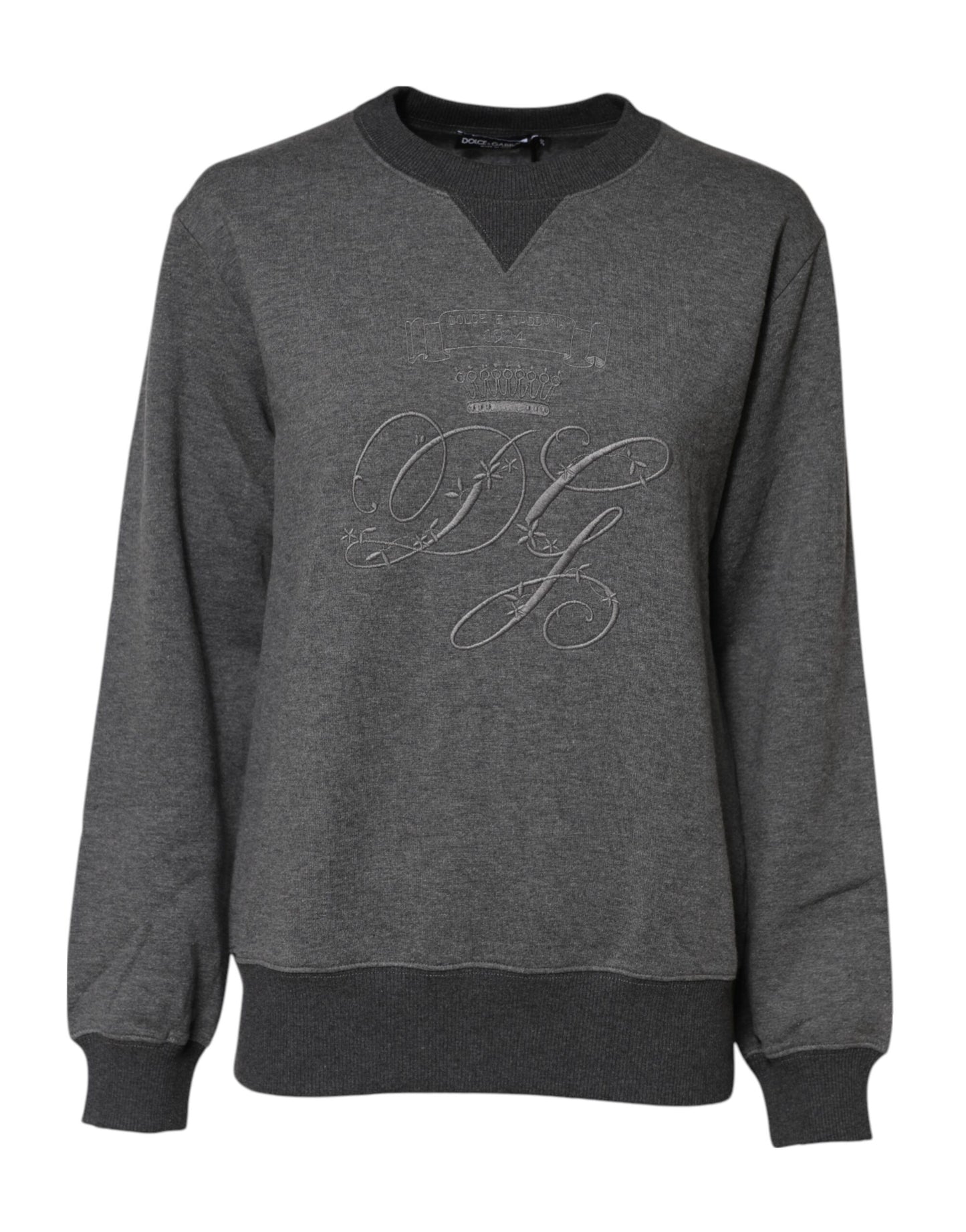 Dolce &amp; Gabbana Grauer Pullover mit DG-Logo-Stickerei