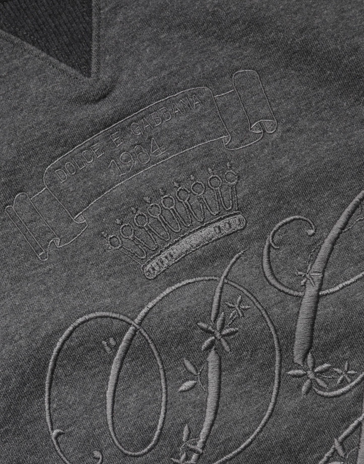 Dolce &amp; Gabbana Grauer Pullover mit DG-Logo-Stickerei