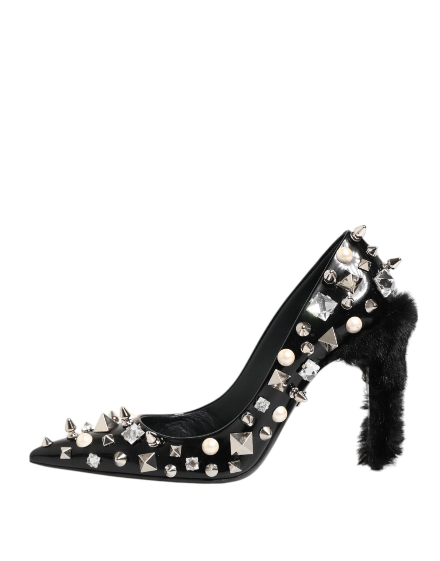 Dolce &amp; Gabbana – Schwarze Pumps mit Kristallnieten und Stilettoabsatz