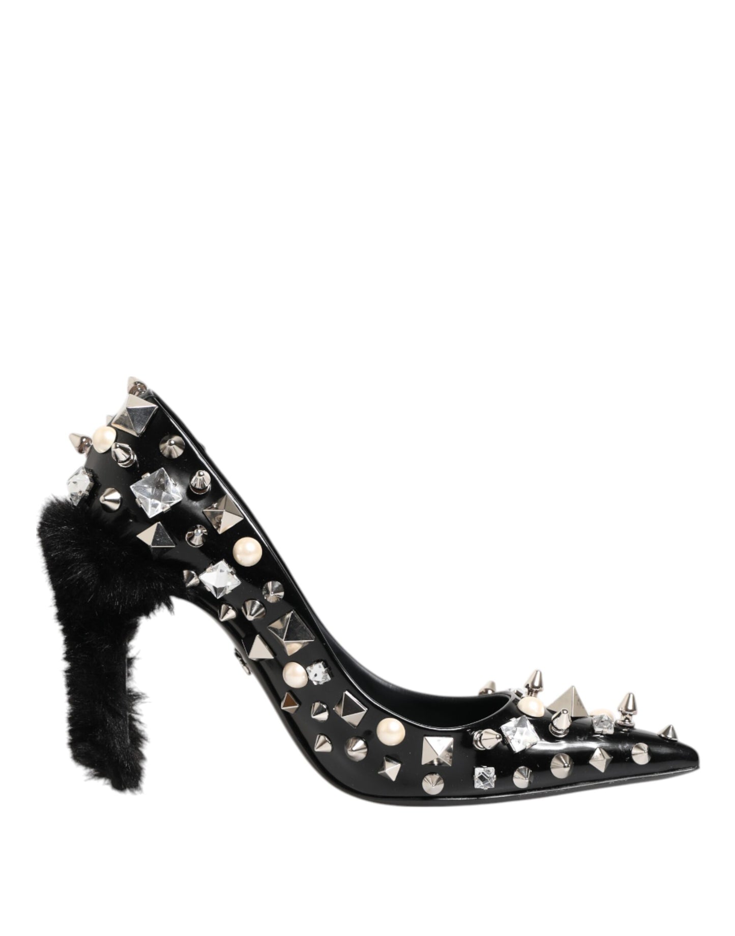 Dolce &amp; Gabbana – Schwarze Pumps mit Kristallnieten und Stilettoabsatz