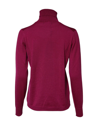 Dolce &amp; Gabbana – Langärmliger Rollkragenpullover aus Wolle in Fuchsia