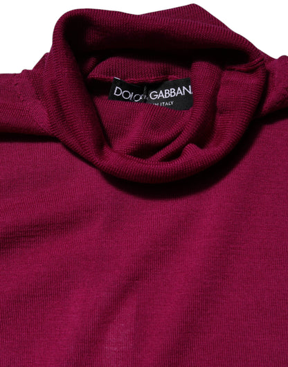 Dolce &amp; Gabbana – Langärmliger Rollkragenpullover aus Wolle in Fuchsia