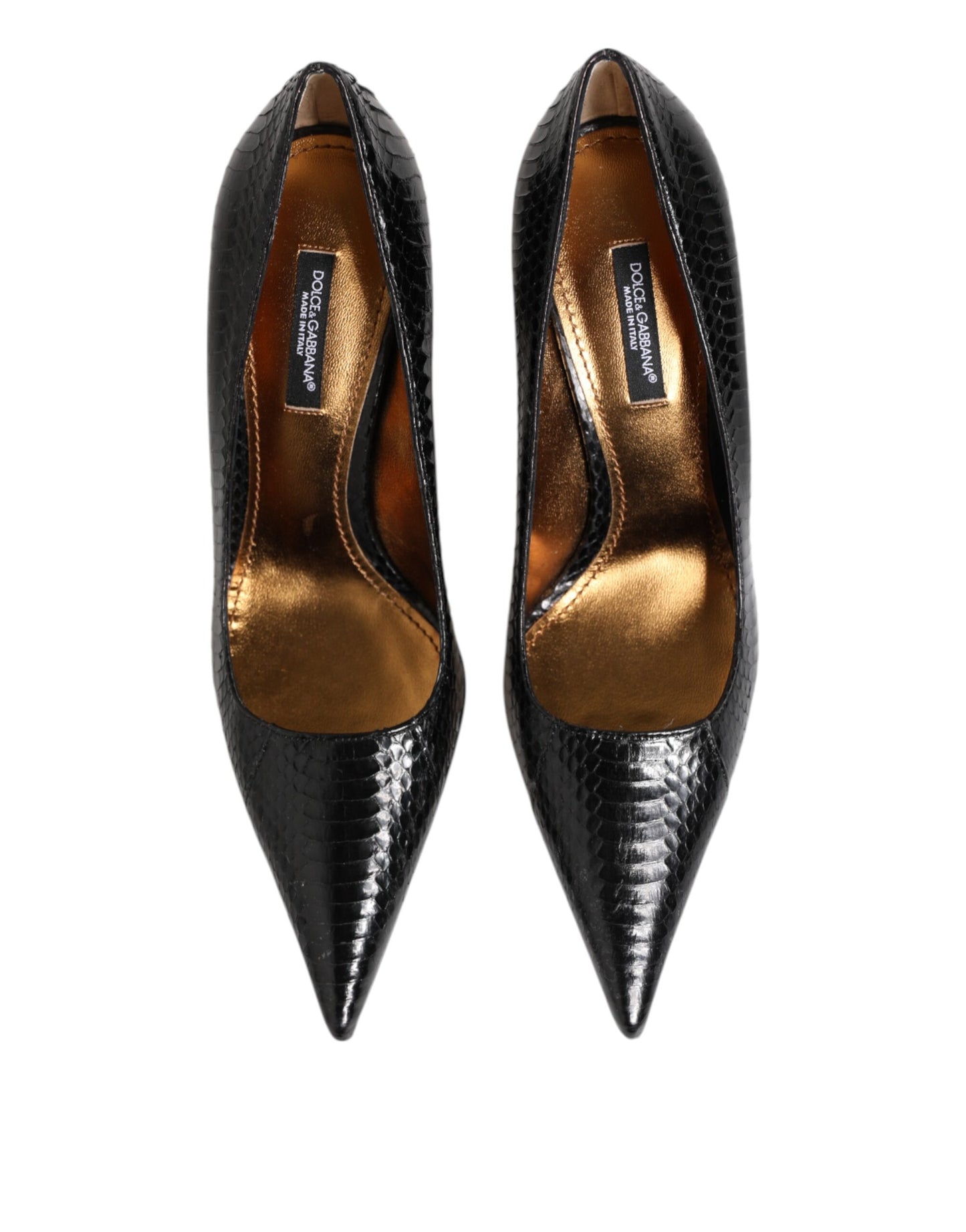 Dolce &amp; Gabbana – Pumps mit Stilettoabsatz aus exotischem Leder in Schwarz