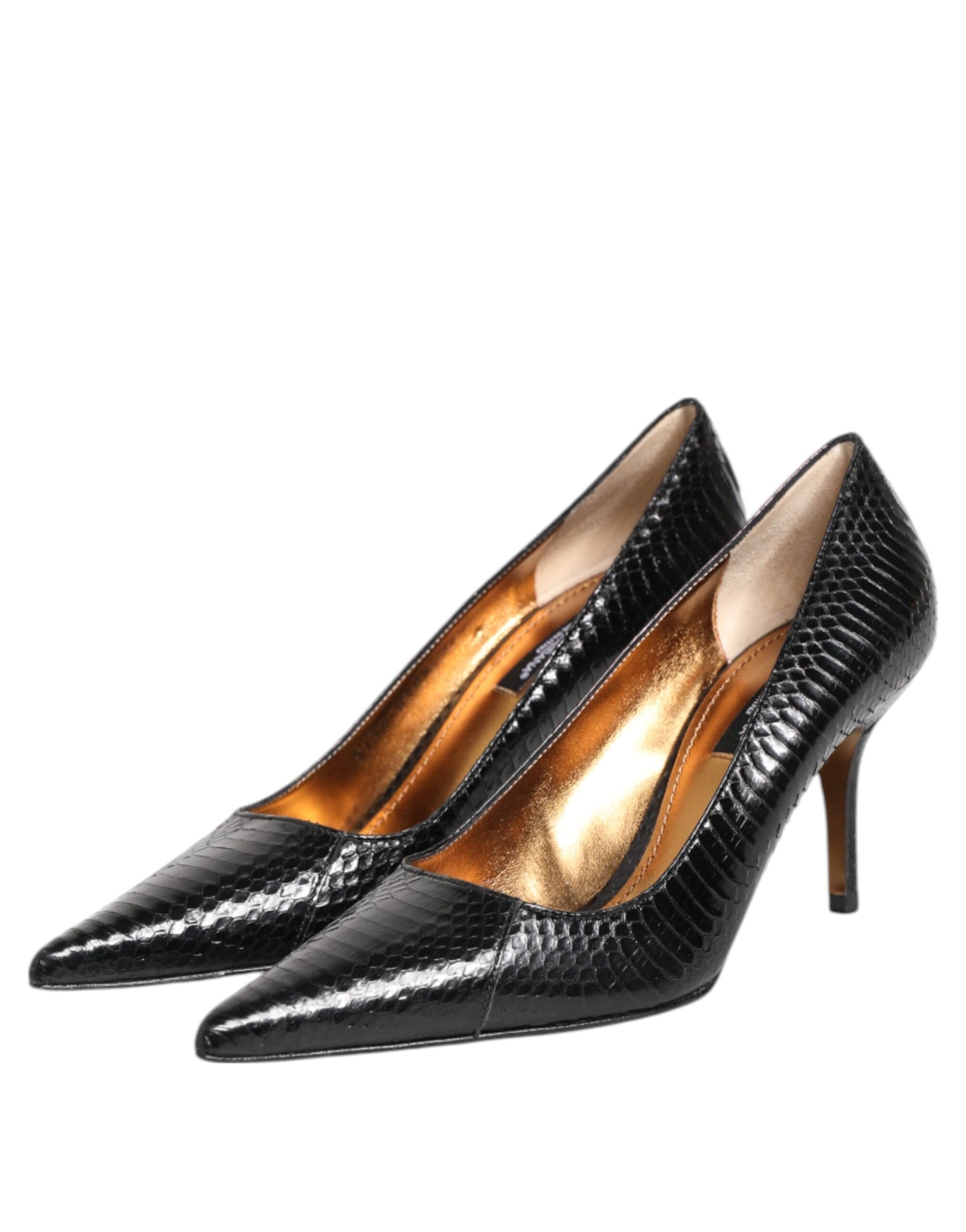 Dolce &amp; Gabbana – Pumps mit Stilettoabsatz aus exotischem Leder in Schwarz