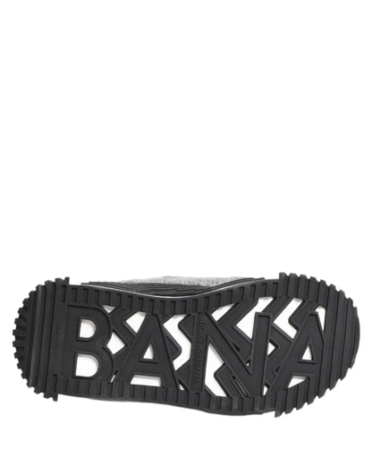 Dolce &amp; Gabbana Schwarz Grau NS1 Low Top Sneakers Schuhe