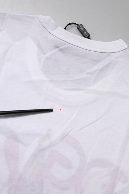 Dolce &amp; Gabbana – Weißes T-Shirt mit Rundhalsausschnitt „DG Loves Moscow“