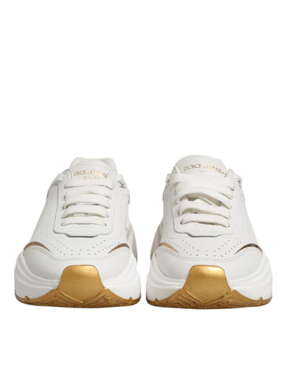 Dolce &amp; Gabbana – Daymaster – Sneaker aus Leder in Weißgold