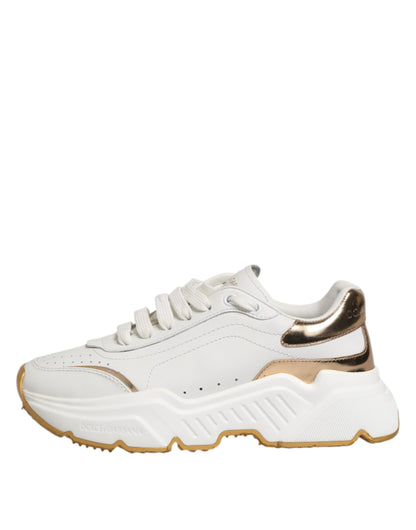 Dolce &amp; Gabbana – Daymaster – Sneaker aus Leder in Weißgold