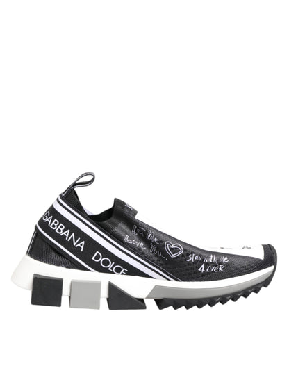 Dolce &amp; Gabbana Schwarz Weiß Sorrento Low Top Sneakers Schuhe