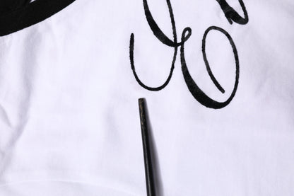 Dolce &amp; Gabbana Weißes Eleganza-T-Shirt aus Baumwolle mit Rundhalsausschnitt