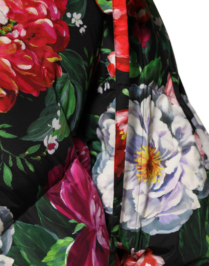 Dolce &amp; Gabbana – Puffermantel mit Kapuze und mehrfarbigem Blumenmuster