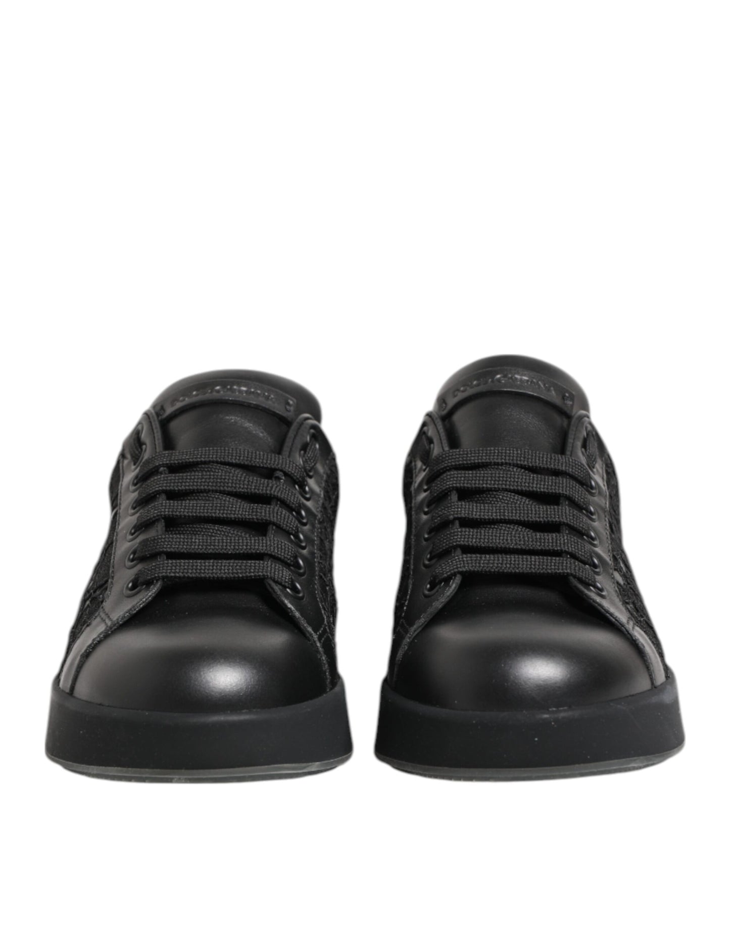 Dolce &amp; Gabbana Schwarze Sneakers mit Blumenspitze