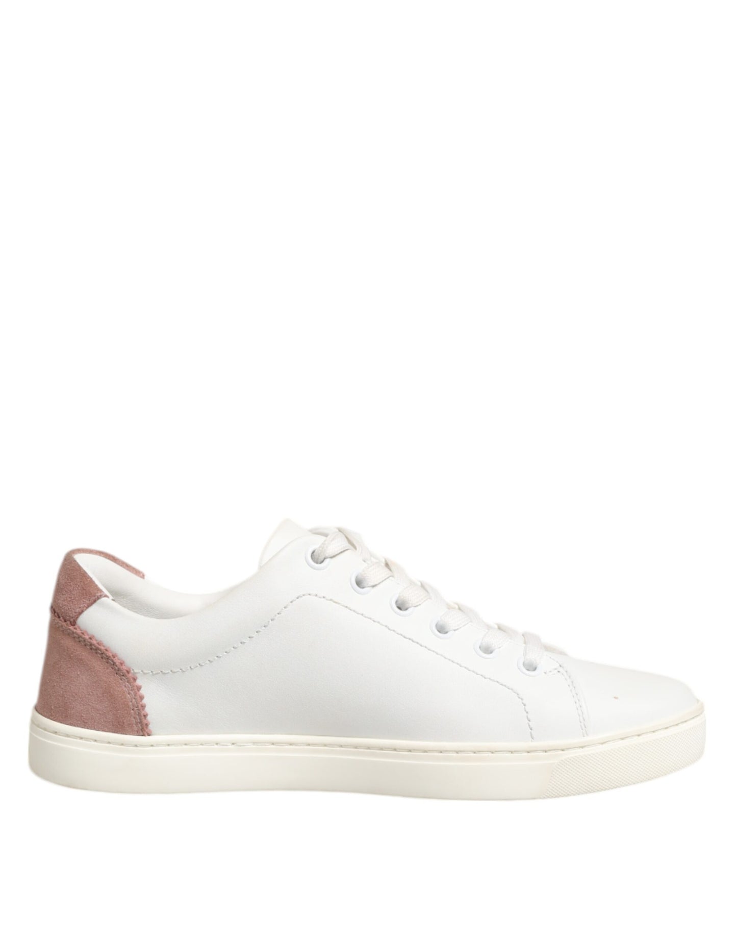 Dolce &amp; Gabbana Weiß Rosa Leder Low Top Sneakers Schuhe